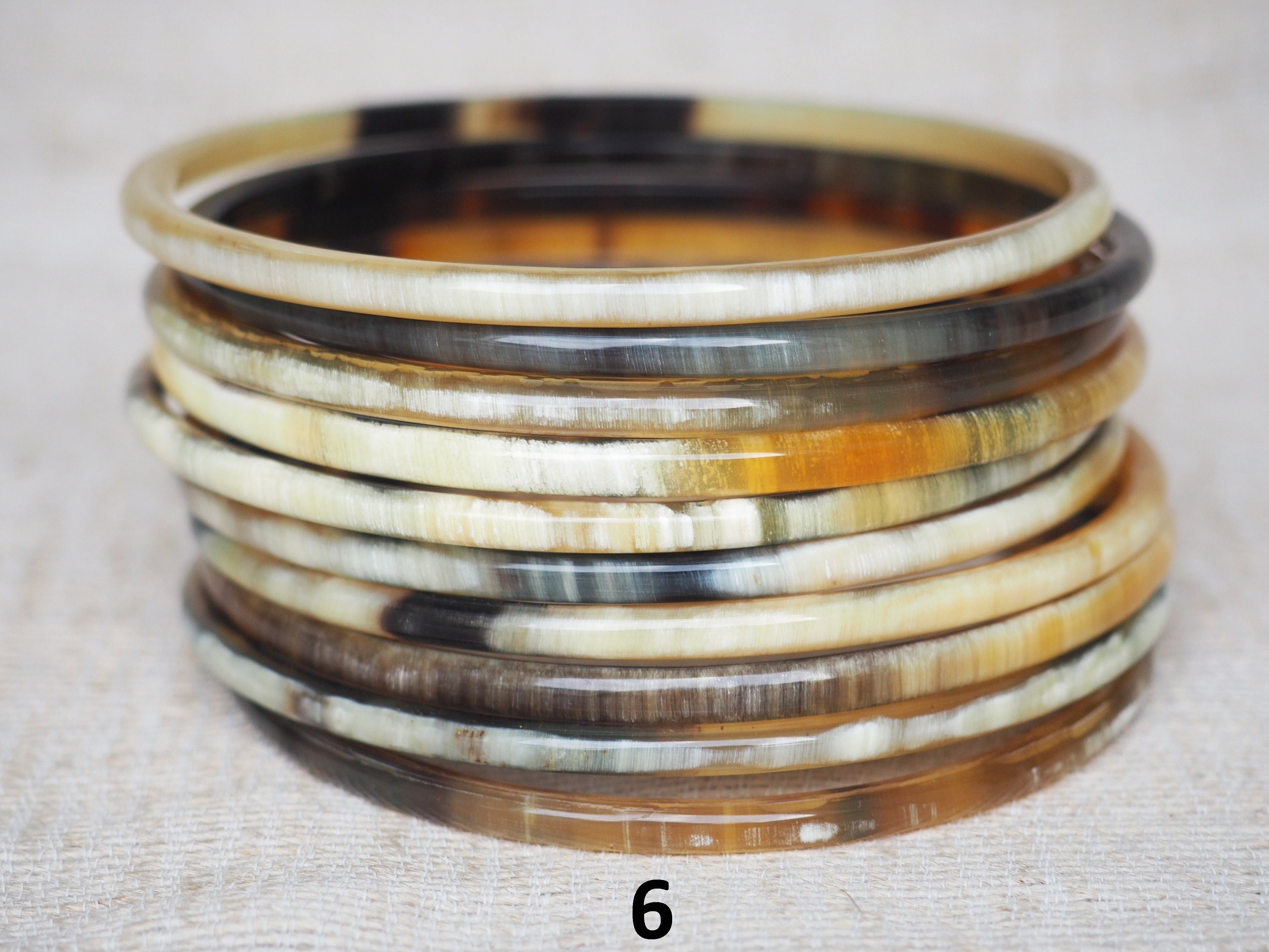 Natural Buffalo Horn Bracelet Set 10 Skinny Bangles BS03 - Etsy