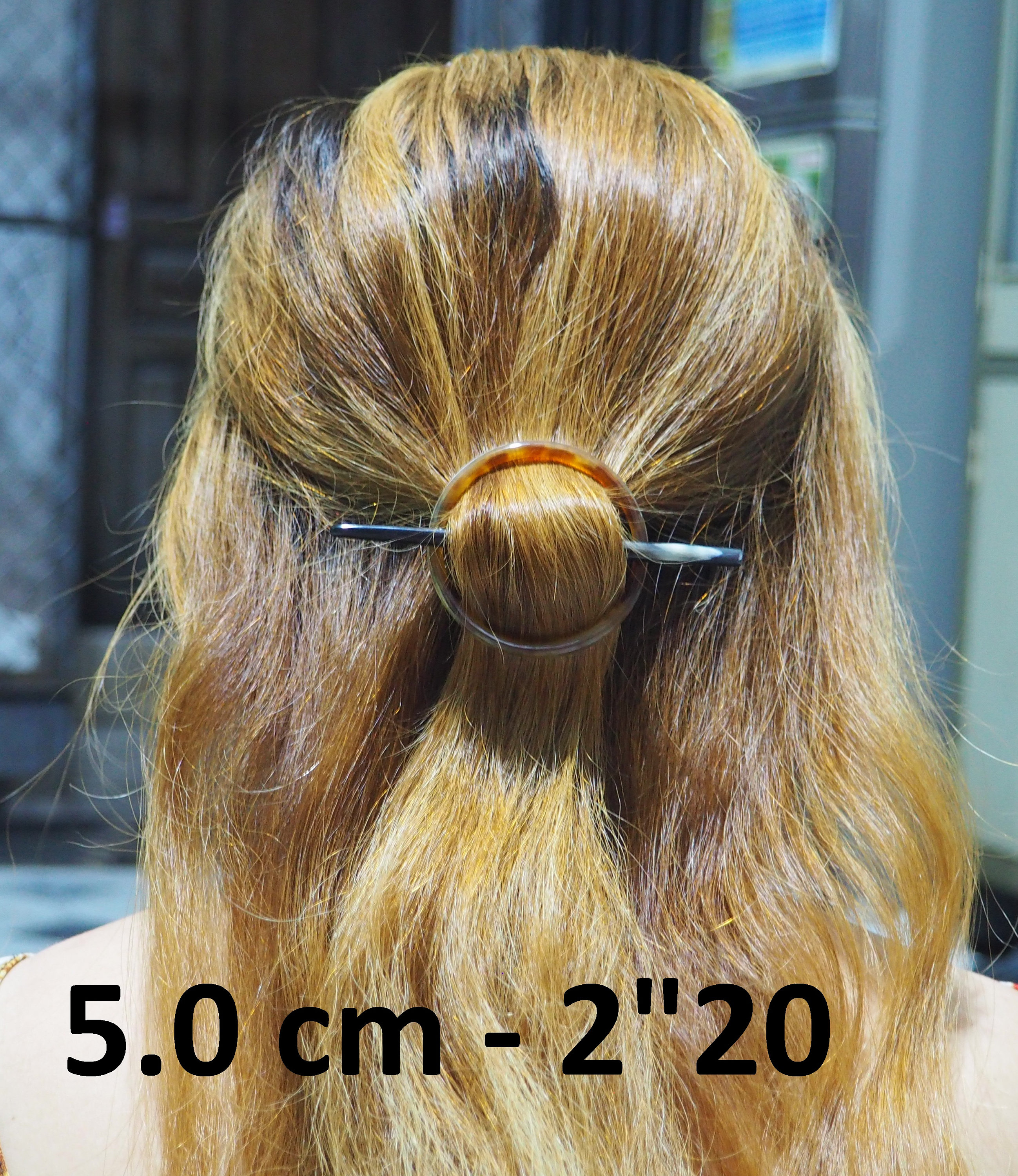 Natural Buffalo Horn Hair Clip Pin Barrette Round Circle - Etsy display picture 2