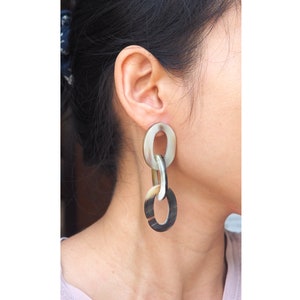 Pendientes de cuerno de búfalo natural cadena grande gruesa