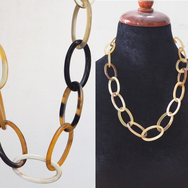 Natural Buffalo Horn Chain Necklace N2.36