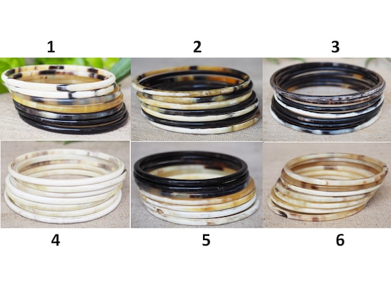 アクセサリー brass buffalo horn bangle Ethically Sourced Natural Buffalo Horn Jewelry 4 Pcs Set