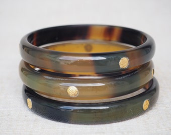 Natural Buffalo Horn Bracelet Set 03 Bangles BS06MD