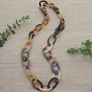 Natural Horn Necklace 40 Long Chain N2.3 image 2