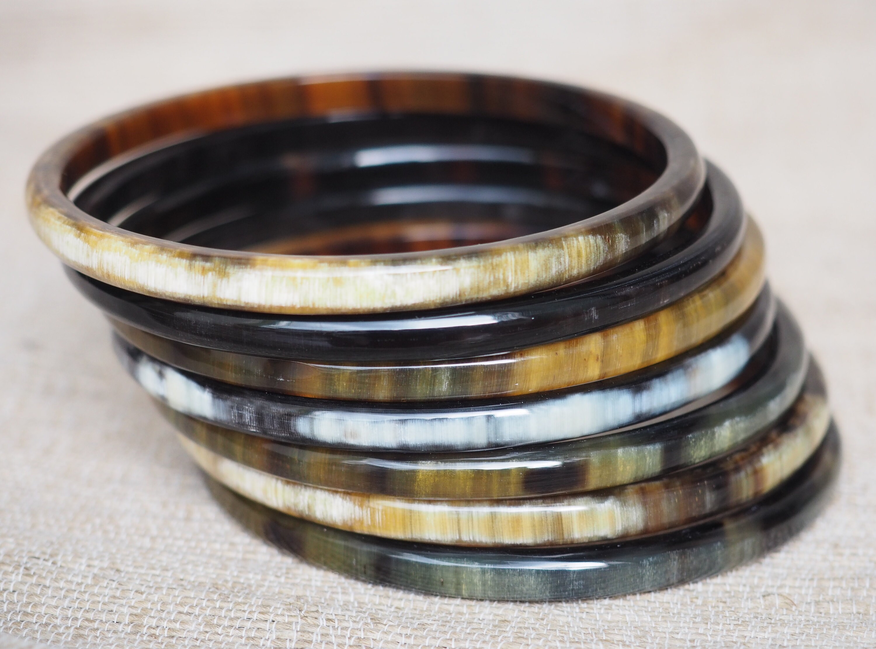 Natural Buffalo Horn Bracelet Set 07 Bangles BS05 - Etsy