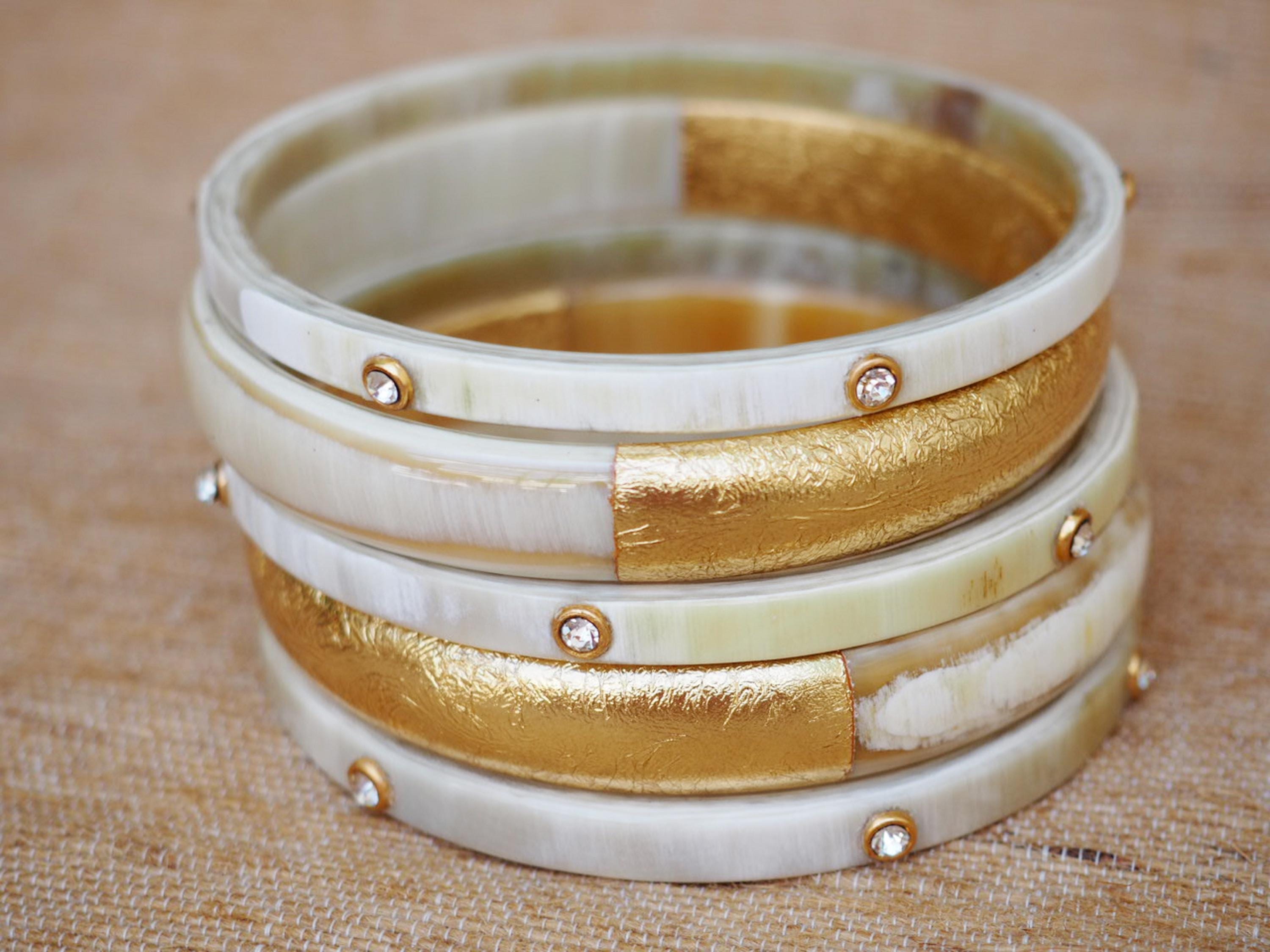 アクセサリー brass buffalo horn bangle il_fullxfull.6453182303_2fc5.jpg