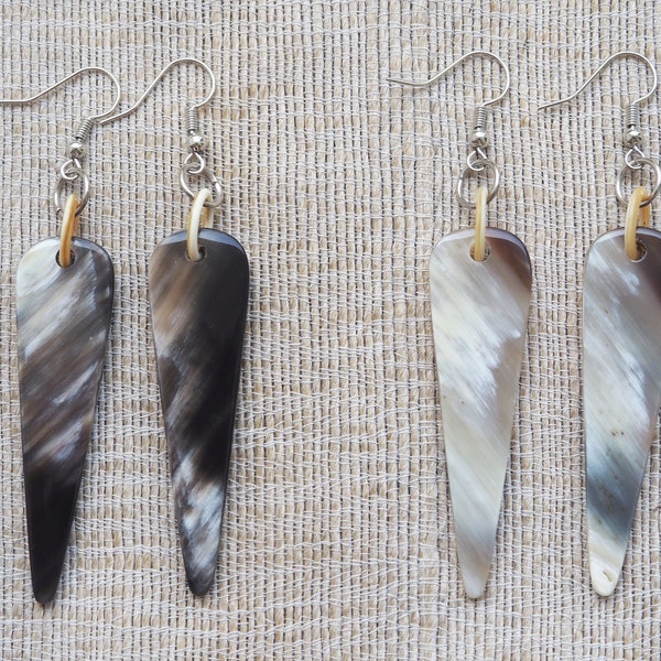 Natural Buffalo Horn Earrings E17