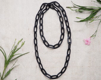 Natural Buffalo Horn Necklace 51" (130 cm) Double Long Chain N2.27.2