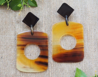 Natural Buffalo Horn Earrings E33