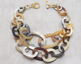 MATTE Natural Buffalo Horn Necklace Large N2.18