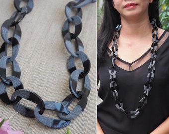 Collar de cuerno grande 40" Gris negro N2.15