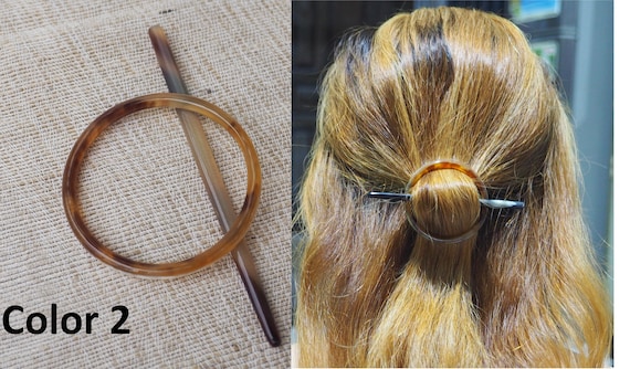 Natural Buffalo Horn Hair Clip Pin Barrette Round Circle - Etsy