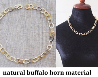 Natural Buffalo Horn Chain Necklace N2.35