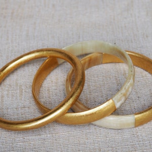 Natural Horn Gold Bracelet Set 03 Bangles BS0607G image 3