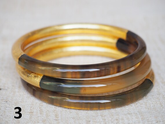アクセサリー brass buffalo horn bangle Thick Natural Buffalo Horn Gold Bracelet Set 03 Bangles BS07G - Etsy