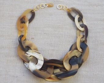 Large MATTE Horn Necklace Chunky N2.30