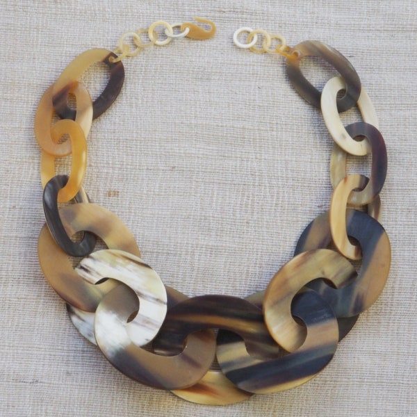 Large MATTE Horn Necklace Chunky N2.30