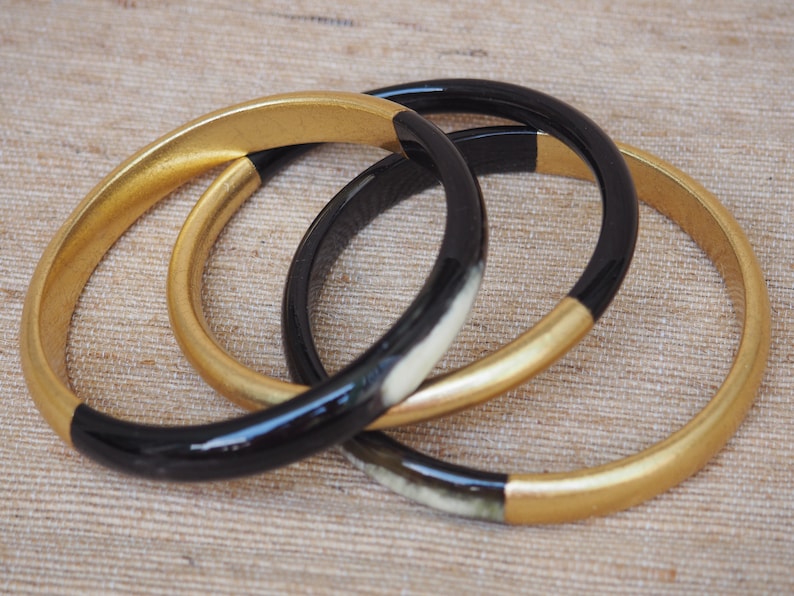 Natural Horn Gold Bracelet Set 03 Bangles BS0607G image 6