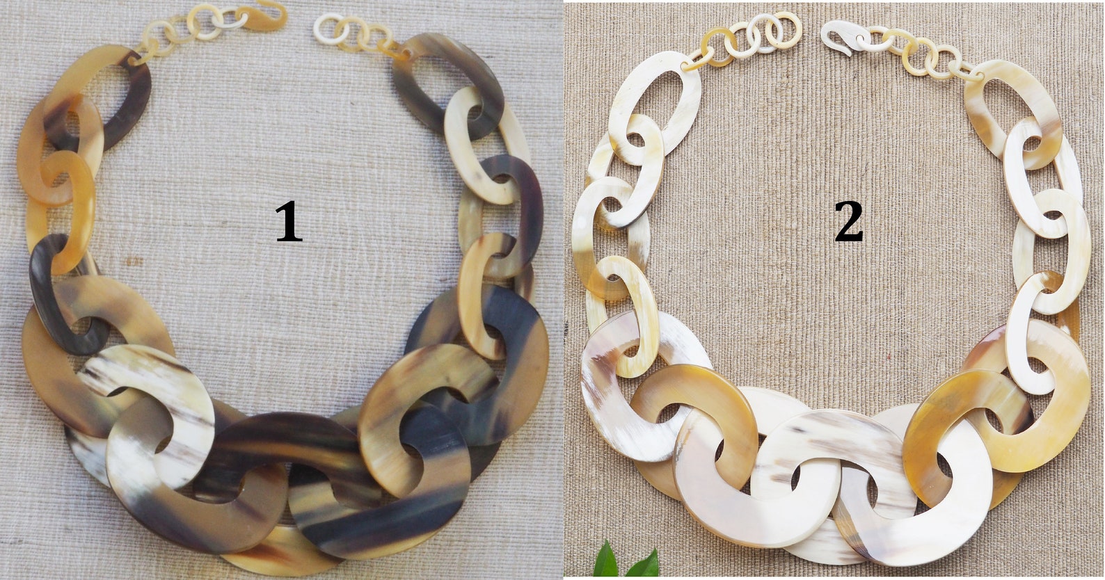 Cracked Turquoise Buffalo Horn Necklace
