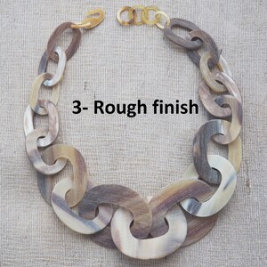 Natural Buffalo Horn Necklace Chunky Large Short N2.30 image 3