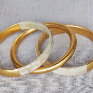 Natural Horn Gold Bracelet Set 03 Bangles BS0607G image 2