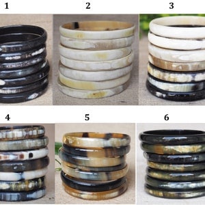 Natural Buffalo Horn Bracelet Set 07 Bangles BS06