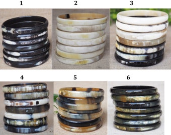 Natural Buffalo Horn Bracelet Set 07 Bangles BS06