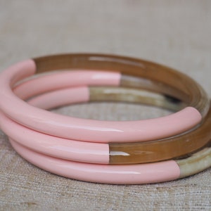 Bracelet épais en corne de buffle naturelle couleur laque BS07L image 4