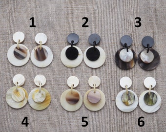 Boucles d’oreilles buffalo horn naturelles E57.3