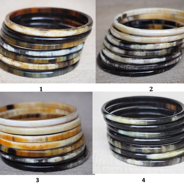 Natural Buffalo Horn Bracelet Set 07 Bangles BS05