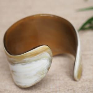 Natural Buffalo Horn Bracelet Cuff 2" (5 cm) Bangle BC5.0