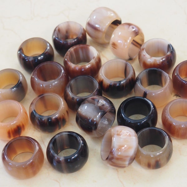 Natural Buffalo Horn Ring Chunky Drum R6