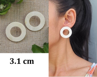 Boucles d'oreilles en corne de buffle naturelle E76.1