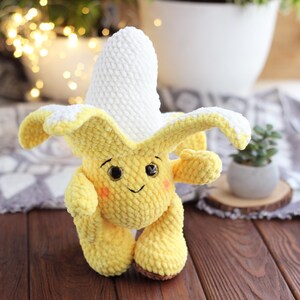 Crochet Plush Banana Pattern PDF – Amigurumi Banana Toy Tutorial – Cute Kawaii Fruit Crochet Pattern – Easy Banana Plushie DIY – Instant Download