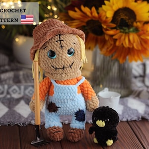 Crochet Scarecrow Doll Pattern PDF | Amigurumi Plush Toy Tutorial | Fall Farmhouse Decor | Halloween Crochet Pattern