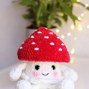 Peluche champignon rouge, jouet champignon phosphorescent, jolie figurine champignon, image 6