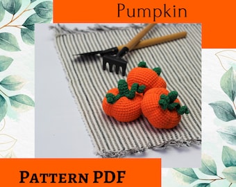 Crochet pumpkin pattern, amigurumi pumpkin PDF pattern, Halloween pattern, crochet vegetables, Thanksgiving part, DIY pattern