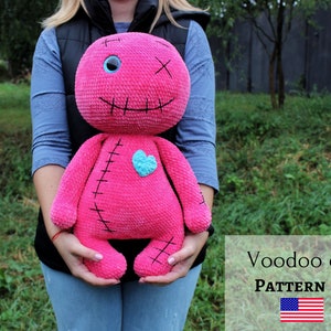 Voodoo doll pattern, crochet voodoo doll, Halloween amigurumi, creepy voodoo doll, halloween doll, creepy cute doll, horror doll