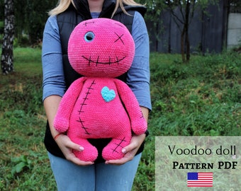 Voodoo doll pattern, crochet voodoo doll, Halloween amigurumi, creepy voodoo doll, halloween doll, creepy cute doll, horror doll