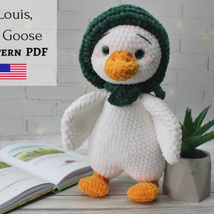 Crochet goose pattern, Plush goose toy, Stuffed goose, Toy crochet tutorial, easy crochet pattern, plushie pattern