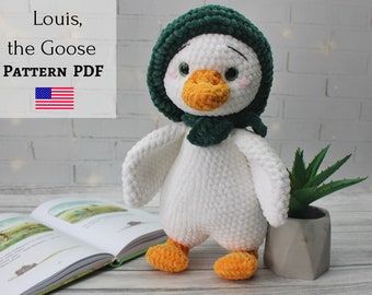 Crochet goose pattern, Plush goose toy, Stuffed goose, Toy crochet tutorial, easy crochet pattern, plushie pattern