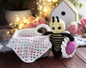 Crochet Bee in Bag Doll: Handmade Amigurumi Toy