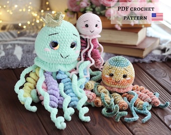 編み物パターン - 陽気なクラゲ - Etsy 日本