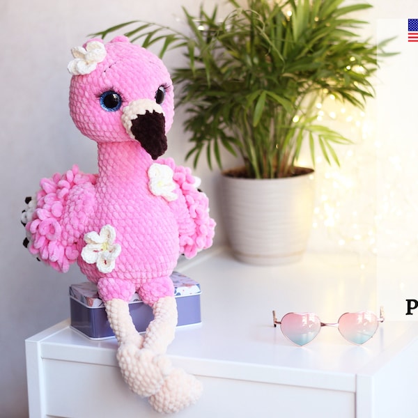Flamingo crochet pattern, flamingo crochet patterns, crochet flamingo pattern, bird crochet pattern, Amigurumi pattern