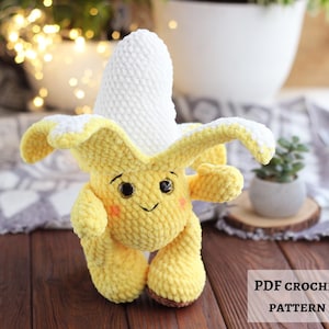 Crochet Banana Plush Pattern: Kawaii Amigurumi Toy (PDF Pattern)