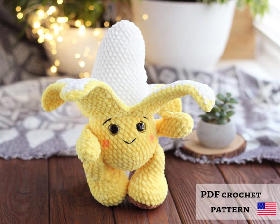 Crochet Banana Plush Pattern: Kawaii Amigurumi Toy (PDF Pattern)