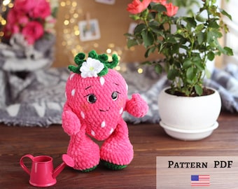 Crochet strawberry pattern. PDF crochet pattern. Strawberry amigurumi.