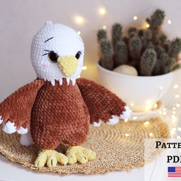 Crochet eagle pattern, amigurumi eagle, easy crochet pattern, bird lover gift,  crochet patterns amigurumi