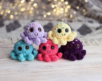 Plush Octopus Pulpito Reversible Mini Reversible Octopus Plush