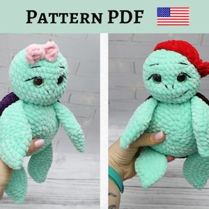 Crochet Turtle Pattern, crochet amigurumi pattern, PDF tutorial, beginner crochet pattern, easy crochet pattern, digital download sea turtle