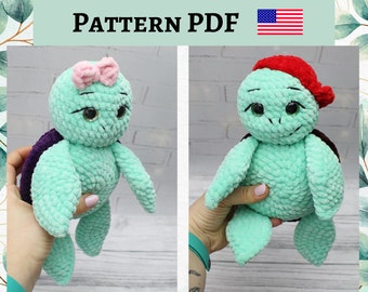 Schildkröten Häkelanleitung, Amigurumi Häkelanleitung, PDF Anleitung, Häkelanleitung für Anfänger, einfache Häkelanleitung, digitaler Download Meeresschildkröte
